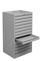 Gürkan Schubladenschrank lichtgrau 13 Schubladen 53,0 x 43,0 x 98,0 cm, 1 St.