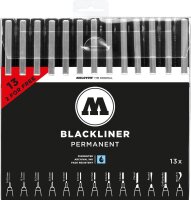MOLOTOW Fineliner-Set schwarz, 13 Set