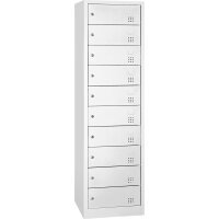 Gürkan Schließfachschrank verkehrsweiß 111524, 10 Schließfächer 50,0 x 50,0 x 180,0 cm