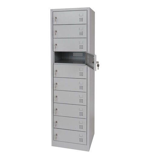 Gürkan Schließfachschrank lichtgrau 110096, 10 Schließfächer 50,0 x 50,0 x 180,0 cm