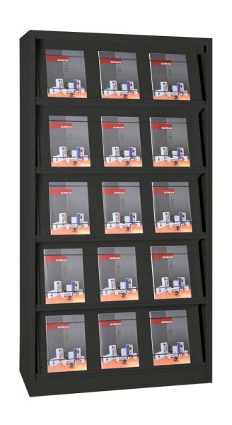 Gürkan Prospektregal schwarz DIN A4 100,0 x 42,0 x 195,0 cm, 1 St.