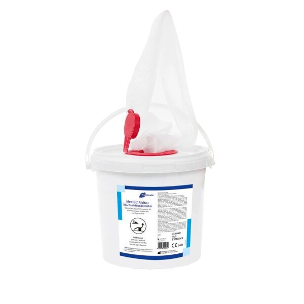 Meditrade® Desinfektionstücher Medizid Alpha+ XXL Tücher 1-lagig weiß, 70 Tücher