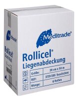 Meditrade® Ärztekrepp ROLLICEL® 1-lagig weiß 39,0 cm x 50,0 m, 6 Rollen