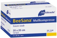 Meditrade® Mull-Kompressen BeeSana®mit eingeschlagenen Schnittkanten 1146 weiß 20,0 x 20,0 cm, 20x 2 St.