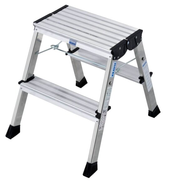KRAUSE Klapptritt MONTO Rolly silber 2x 2 Stufen, H: 55,0 cm