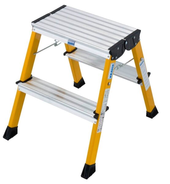 KRAUSE Klapptritt MONTO Rolly gelb 2x 2 Stufen, H: 55,0 cm