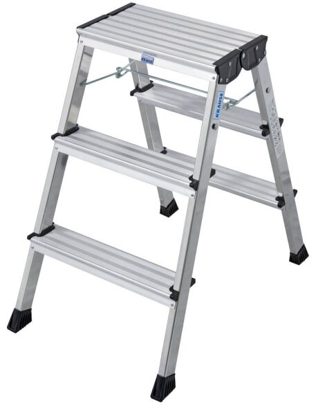 KRAUSE Klapptritt MONTO Rolly silber 2x 3 Stufen, H: 75,0 cm