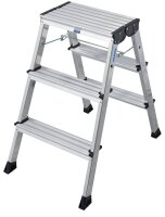 KRAUSE Klapptritt MONTO Rolly silber 2x 3 Stufen, H: 75,0 cm