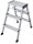 KRAUSE Klapptritt MONTO Rolly silber 2x 3 Stufen, H: 75,0 cm