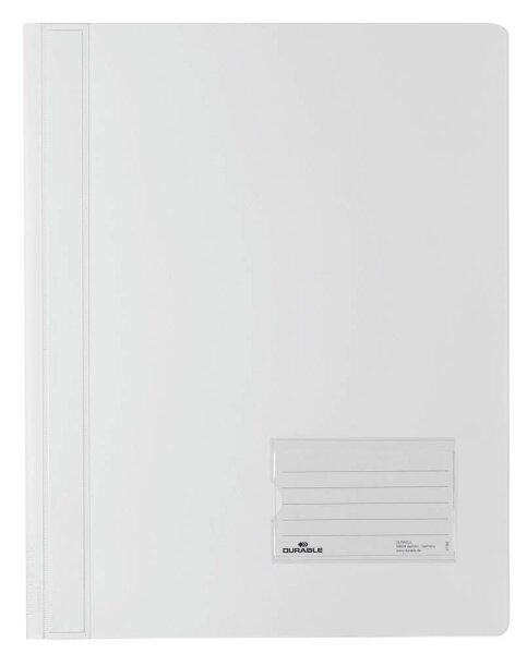 DURABLE Schnellhefter DURALUX Kunststoff weiß DIN A4 überbreit, 10 St.