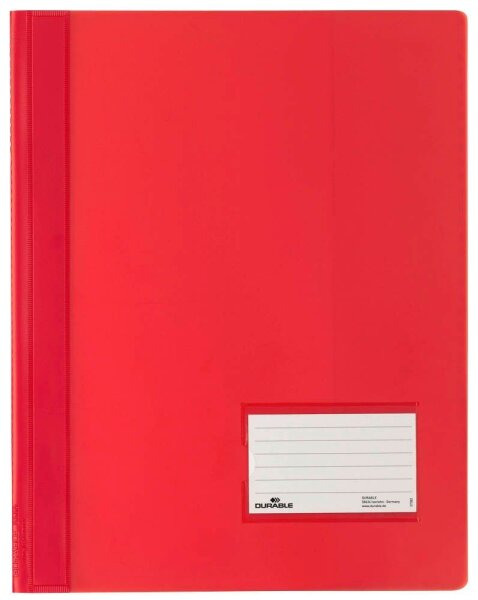 DURABLE Schnellhefter DURALUX Kunststoff rot DIN A4 überbreit, 10 St.