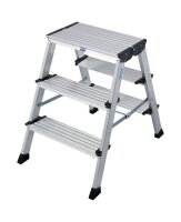 KRAUSE Klapptritt MONTO Treppo silber 2x 3 Stufen, H:...