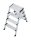 KRAUSE Stehleiter beidseitig MONTO Treppo silber 2x 4 Stufen, H: 97,0 cm
