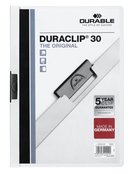 DURABLE Klemmhefter DURACLIP weiß, 5 St.