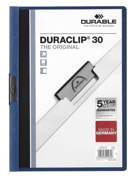 DURABLE Klemmhefter DURACLIP dunkelblau, 5 St.