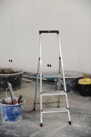 KRAUSE Stehleiter einseitig MONTO Solidy silber 3 Stufen,...