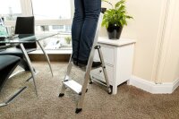 KRAUSE Klapptritt MONTO Sepuro Plusline silber 2 Stufen, H: 115,0 cm