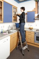 KRAUSE Klapptritt MONTO Sepuro Plusline silber 2 Stufen, H: 115,0 cm