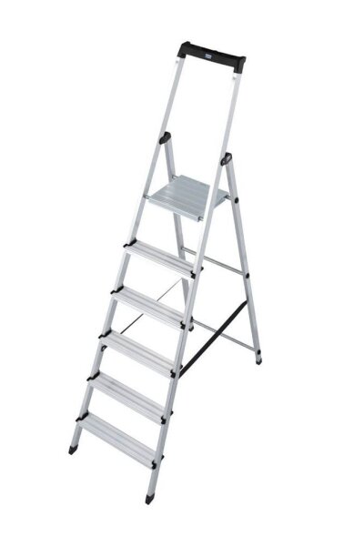 KRAUSE Stehleiter einseitig MONTO Solidy silber 6 Stufen, H: 205,0 cm