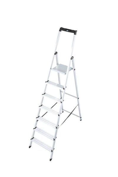 KRAUSE Stehleiter einseitig MONTO Solidy silber 7 Stufen, H: 230,0 cm