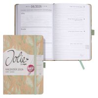 SIGEL Buchkalender Jolie 2026 Sparkle Leaves, 1 St.