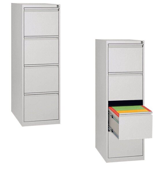 Gürkan Hängeregistraturschrank lichtgrau 4 Schubladen 40,0 x 62,0 x 132,0 cm, 1 St.