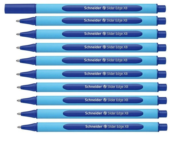 Schneider Kugelschreiber Slider Edge hellblau/dunkelblau, Schreibfarbe: blau, 10 St.