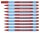 Schneider Kugelschreiber Slider Edge hellblau/rot, Schreibfarbe: rot, 10 St.