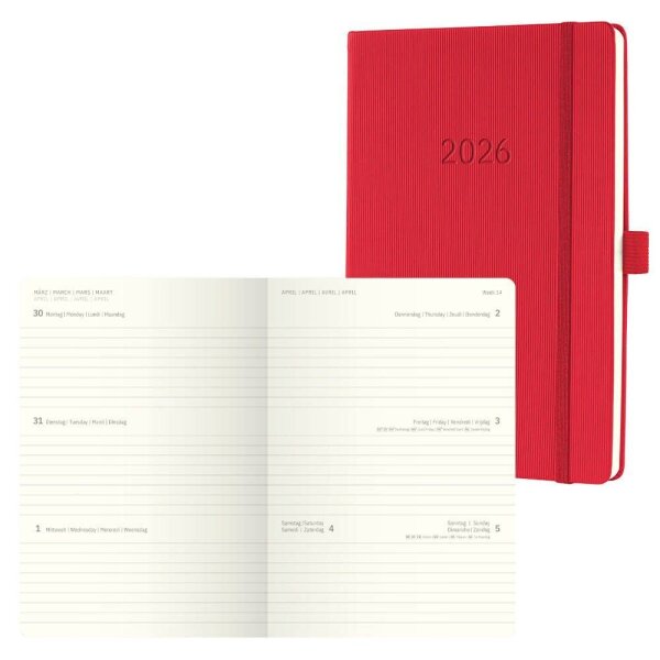 SIGEL Buchkalender Conceptum 2026 rot, 1 St.  ( C2664 )