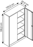 Gürkan Stahlschrank 111155 enzianblau 4 Fachböden 120,0 x 42,0 x 195,0 cm, aufgebaut, 1 St.