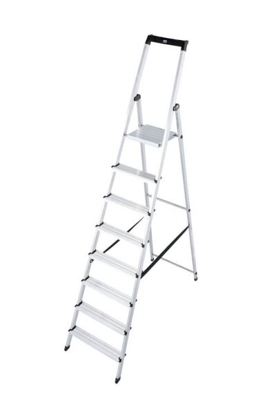 KRAUSE Stehleiter einseitig MONTO Solidy silber 8 Stufen, H: 250,0 cm
