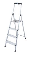 KRAUSE Stehleiter einseitig MONTO Safety silber 4 Stufen,...