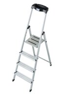 KRAUSE Stehleiter einseitig MONTO Safety silber 4 Stufen,...