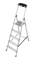 KRAUSE Stehleiter einseitig MONTO Safety silber 5 Stufen,...