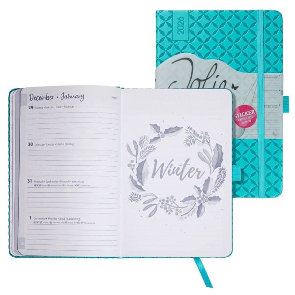SIGEL Buchkalender Jolie 2026 aqua green, 1 St.  ( J6103 )