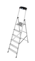 KRAUSE Stehleiter einseitig MONTO Safety silber 6 Stufen,...