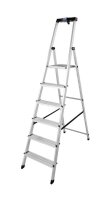 KRAUSE Stehleiter einseitig MONTO Safety silber 6 Stufen,...