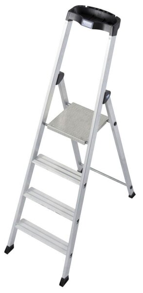 KRAUSE Stehleiter einseitig MONTO Solido silber 4 Stufen, H: 160,0 cm