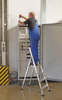 KRAUSE Stehleiter einseitig MONTO Solido silber 4 Stufen,...