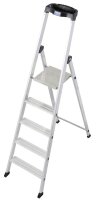 KRAUSE Stehleiter einseitig MONTO Solido silber 5 Stufen,...