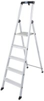 KRAUSE Stehleiter einseitig MONTO Solido silber 5 Stufen,...