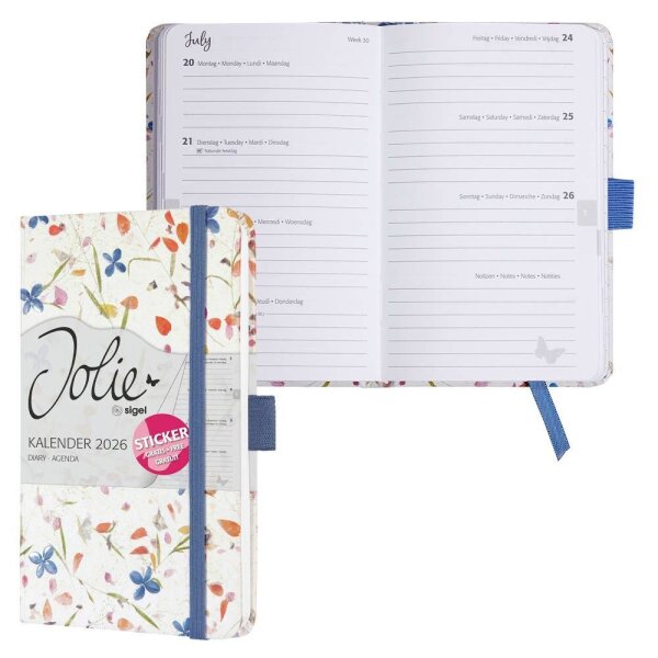 SIGEL Buchkalender Jolie 2026 Bloom violet, 1 St.