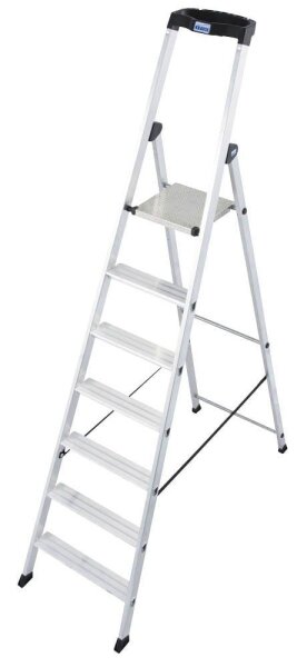 KRAUSE Stehleiter einseitig MONTO Solido silber 7 Stufen, H: 230,0 cm