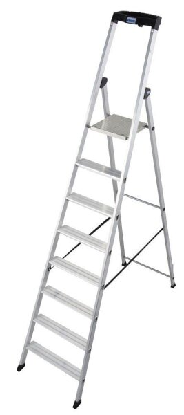 KRAUSE Stehleiter einseitig MONTO Solido silber 8 Stufen, H: 255,0 cm