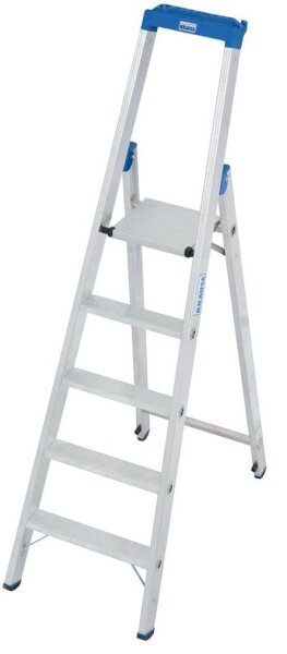 KRAUSE Stehleiter einseitig STABILO silber 5 Stufen, H: 200,0 cm
