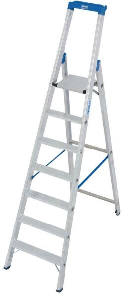 KRAUSE Stehleiter einseitig STABILO silber 7 Stufen, H: 250,0 cm