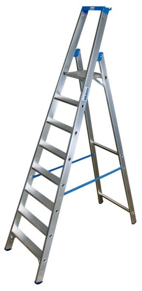 KRAUSE Stehleiter einseitig STABILO silber 8 Stufen, H: 275,0 cm