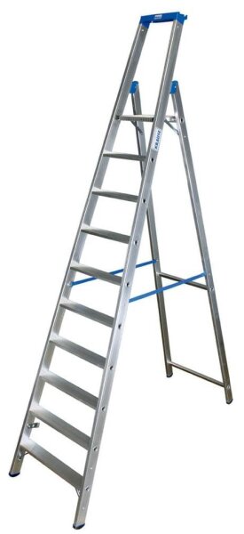 KRAUSE Stehleiter einseitig STABILO silber 10 Stufen, H: 325,0 cm