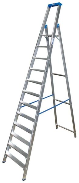 KRAUSE Stehleiter einseitig STABILO silber 12 Stufen, H: 375,0 cm