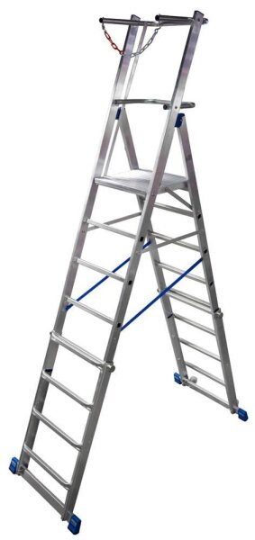 KRAUSE Podestleiter STABILO silber 8 Sprossen, H: 286,0 cm